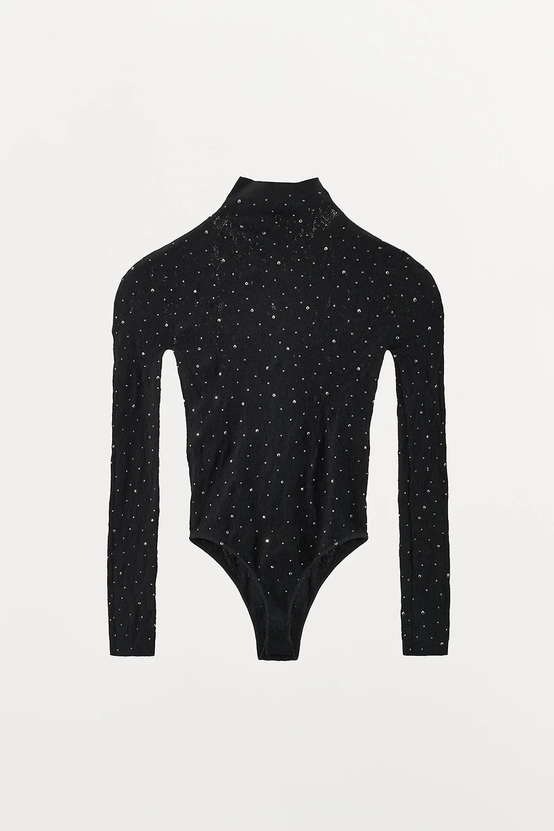 SEAMLESS SPARKLY LACE BODYSUIT