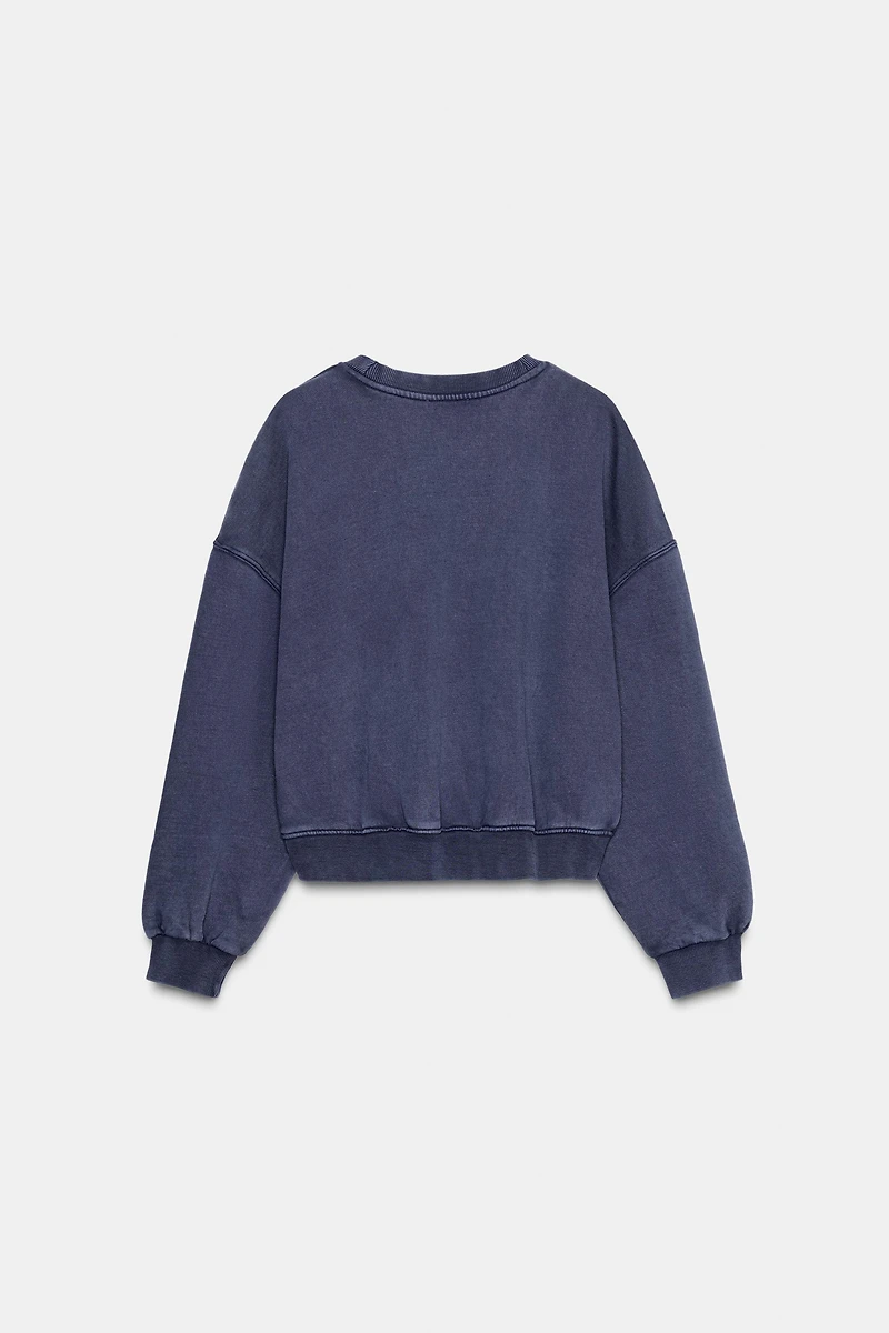 WASHED SWEATSHIRT WITH STUDS