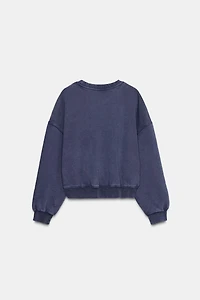 WASHED SWEATSHIRT WITH STUDS