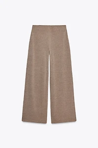 TEXTURED WIDE LEG PANTS