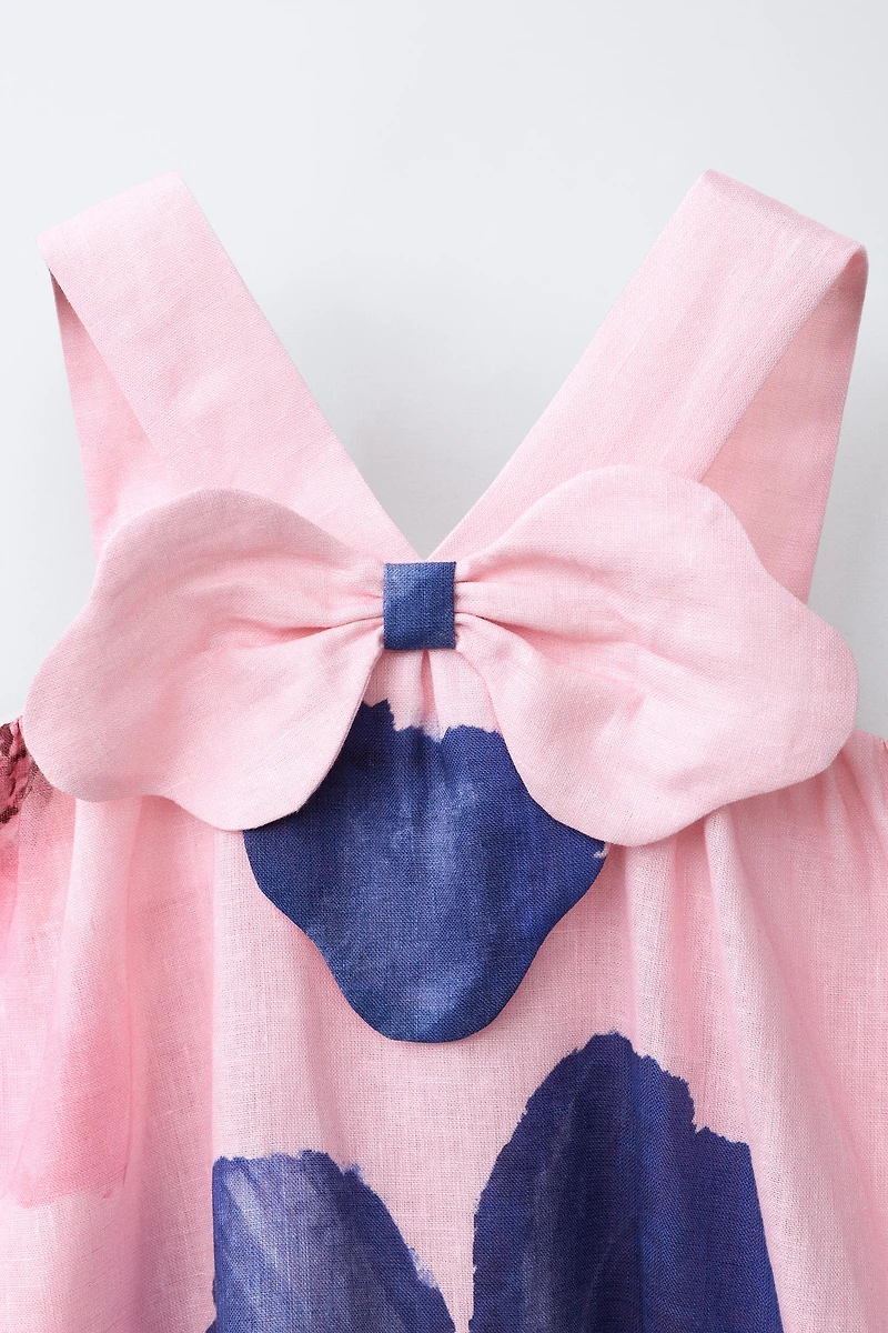 100% LINEN FLORAL DRESS