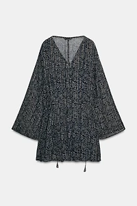 METALLIC THREAD PRINT DRESS