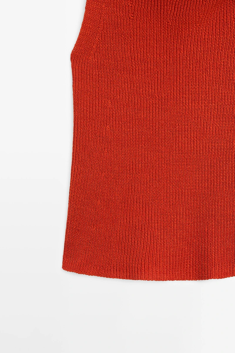 Cotton top with cowl neckline