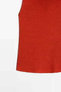 Cotton top with cowl neckline