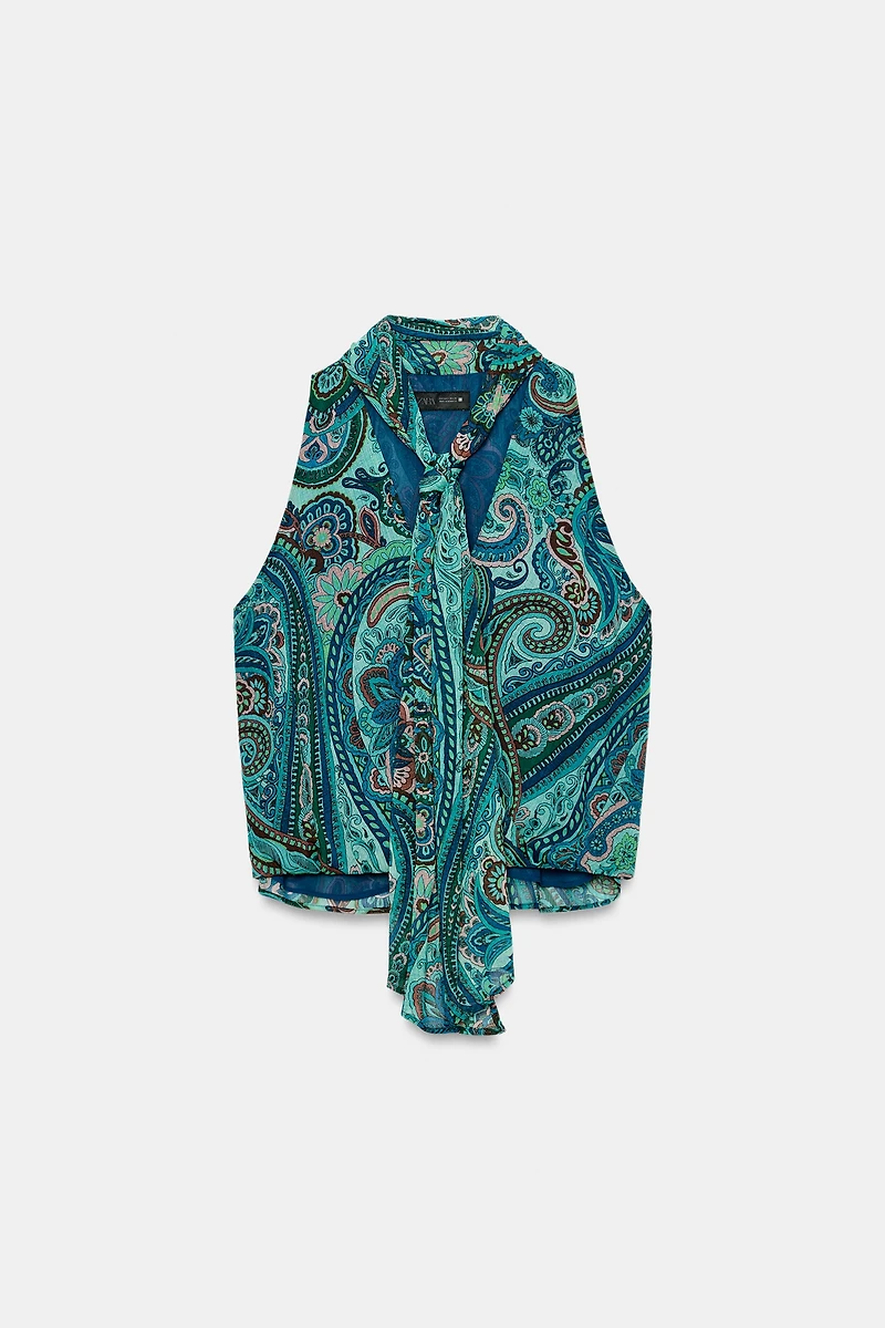 BOW PRINT TOP