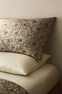 SATEEN PILLOWCASE WITH FLOWERS (300 THREAD COUNT)