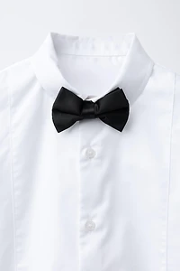 DETACHABLE SATIN BOW TIE SHIRT