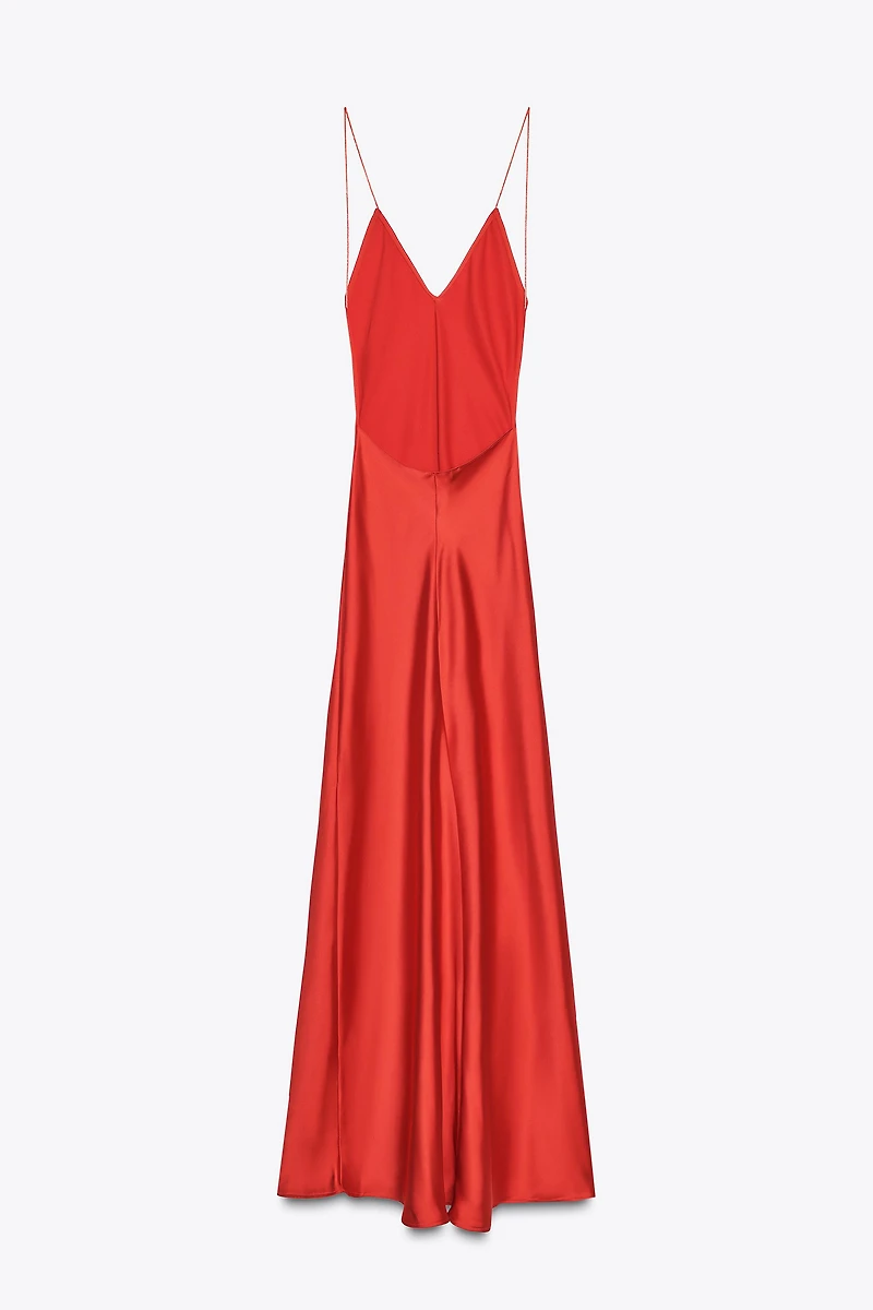 OPEN BACK SATIN LONG DRESS
