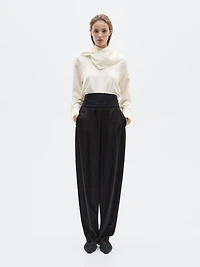 Silk blend blouse with tie detail - LIMITED