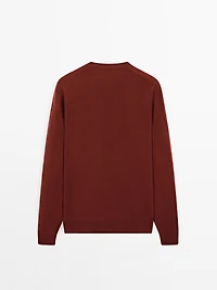 Wool blend crew neck sweater