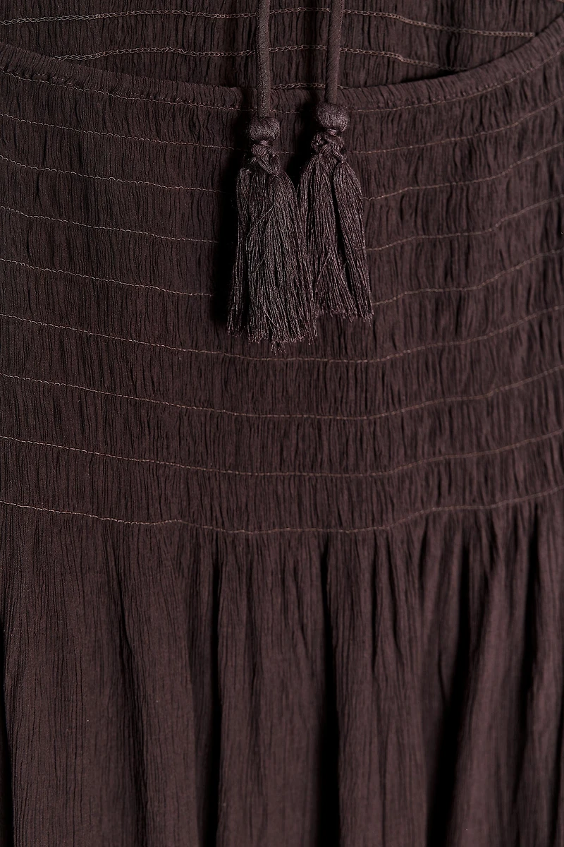 SMOCKED HALTER DRESS