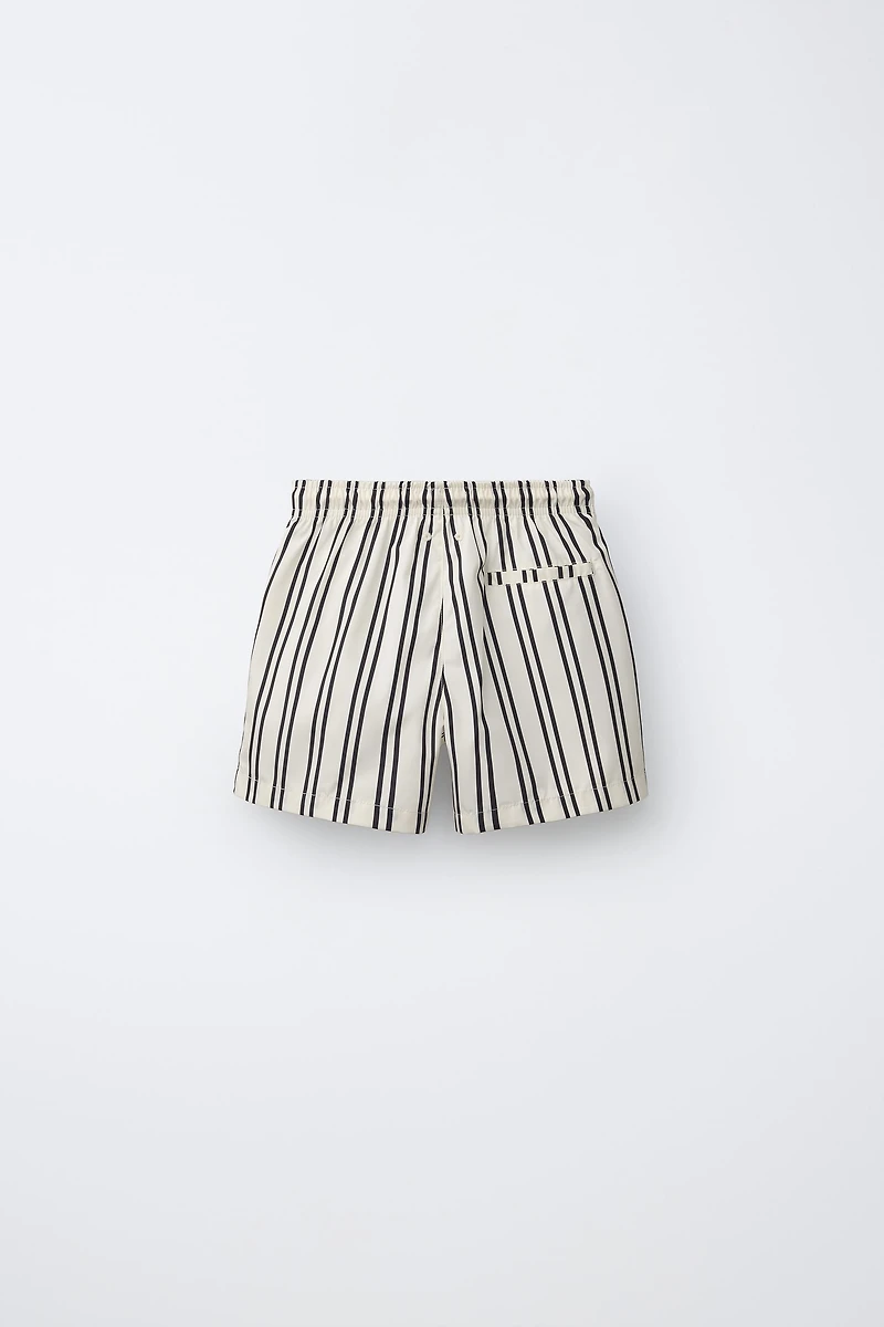 6-14 YEARS/ STRIPED SWIM SHORTS