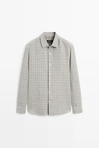 100% linen check shirt