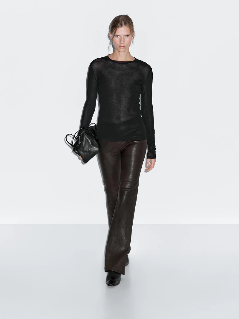 Leggings en cuir nappa