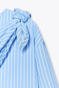 ZW COLLECTION STRIPED MULTI-POSITION SCARF SHIRT