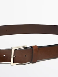 Ceinture avec boucle carrée en cuir