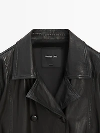 Veste avec ceinture en cuir nappa
