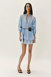 BELTED POCKET SHORT DRESS