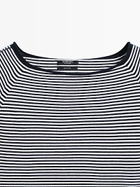 100% cotton striped knit sweater