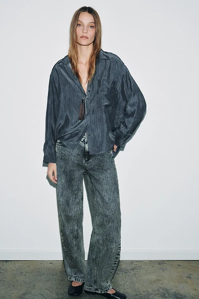 CHEMISE OVERSIZE FLUIDE À RAYURES ZW COLLECTION