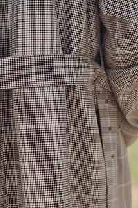 LIMITED EDITION PLAID AND LEATHER TRENCH COAT