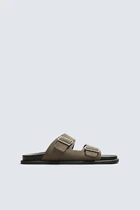 DOUBLE STRAP LEATHER SANDALS