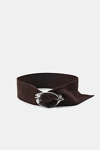 100% SUEDE LEATHER BELT WITH ORGANIC BUCKLE
