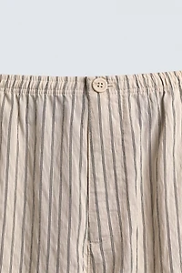 WRINKLED EFFECT STRIPED FLOWY PANTS