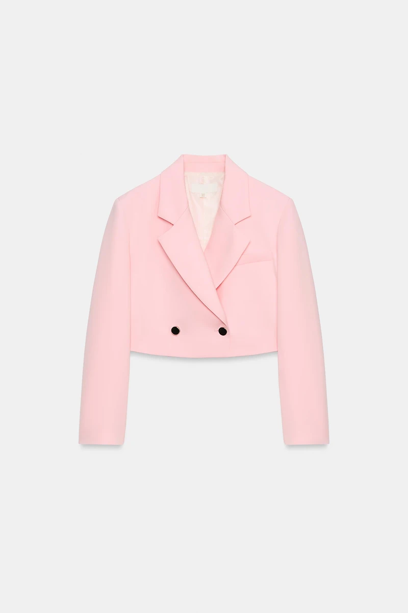 CROPPED BLAZER WITH SHOULDER PADS