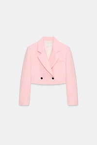 CROPPED BLAZER WITH SHOULDER PADS