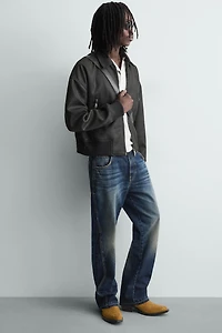 FAUX LEATHER BOMBER JACKET