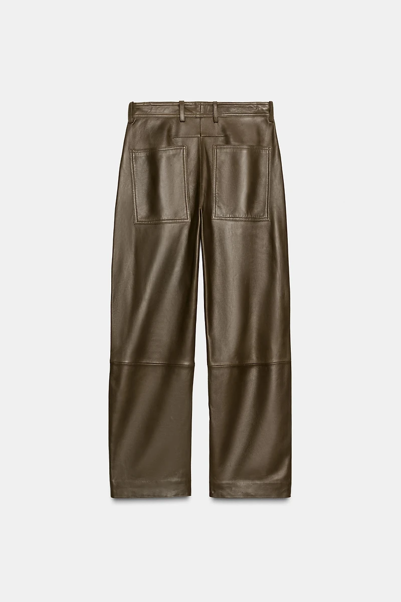 STRAIGHT LEATHER PANTS ZW COLLECTION LIMITED EDITION