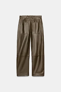 STRAIGHT LEATHER PANTS ZW COLLECTION LIMITED EDITION