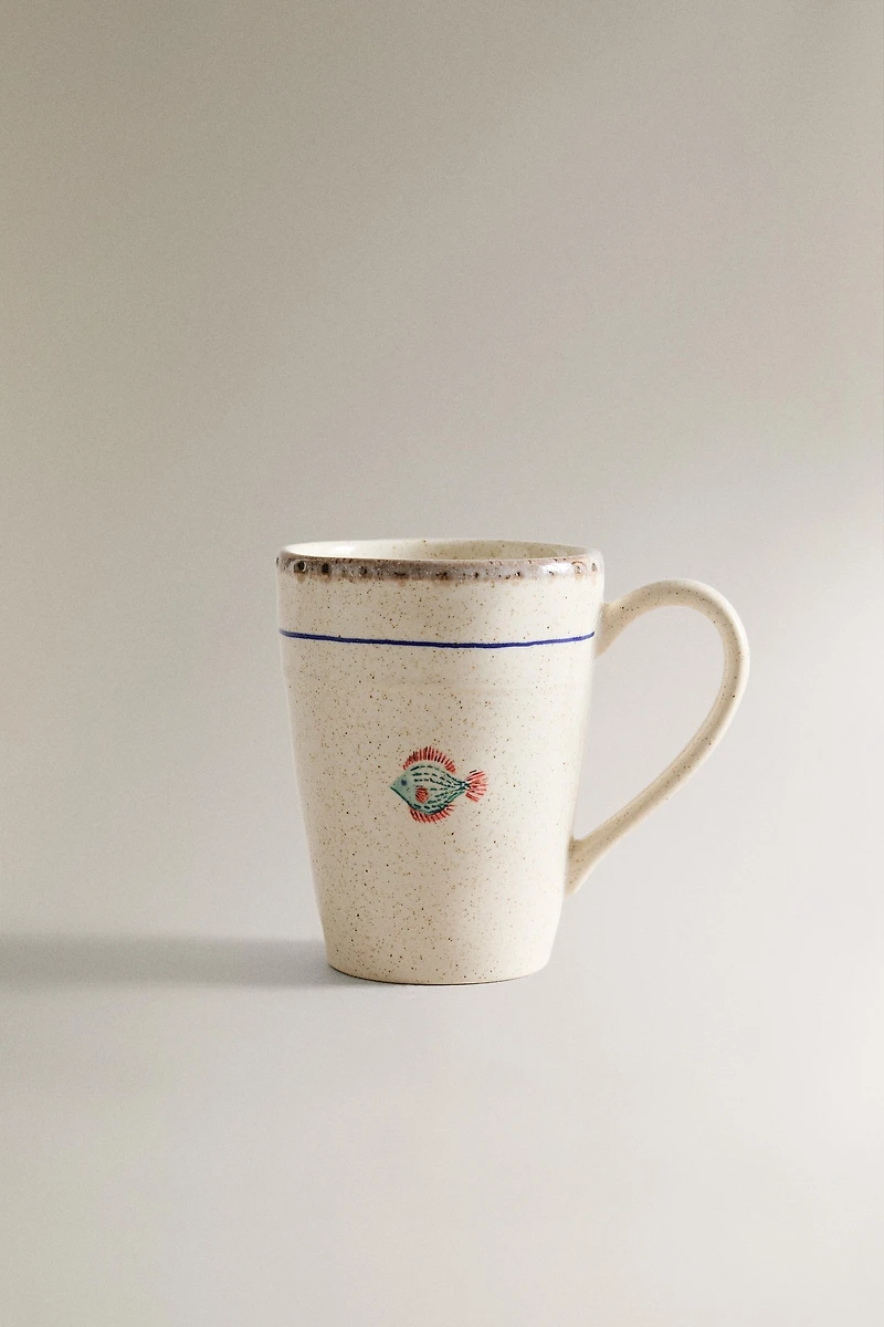 TASSE GRÈS POISSON