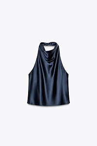 TOP HALTER SATIN