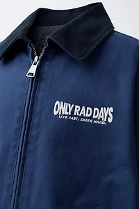 EMBROIDERED TEXT JACKET