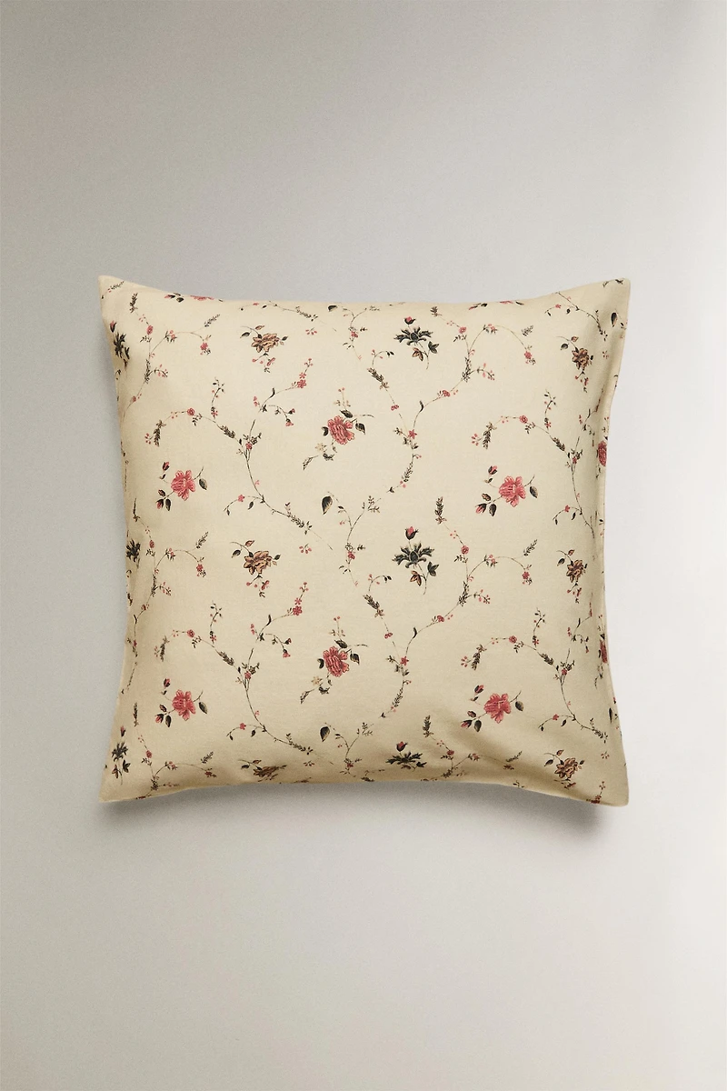TAIE D’OREILLER COTON LIN FLEURS | KATHARINE POLE