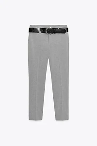 BELTED SLIM PANTS