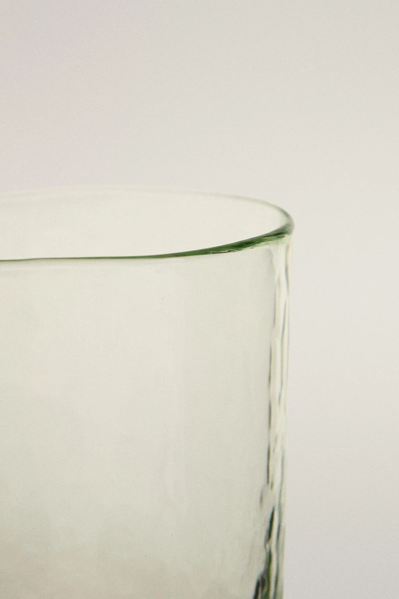 HAMMERED EFFECT GLASS SOFT DRINK TUMBLER