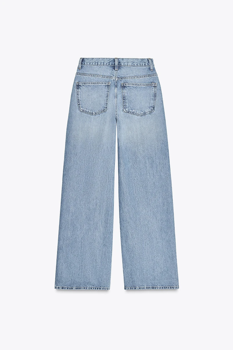 TRF HIGH-RISE WIDE LEG CROSSOVER WAIST JEANS