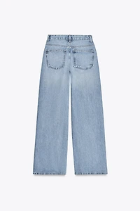 TRF HIGH-RISE WIDE LEG CROSSOVER WAIST JEANS