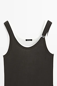 Double-layer strappy top with jewel detail