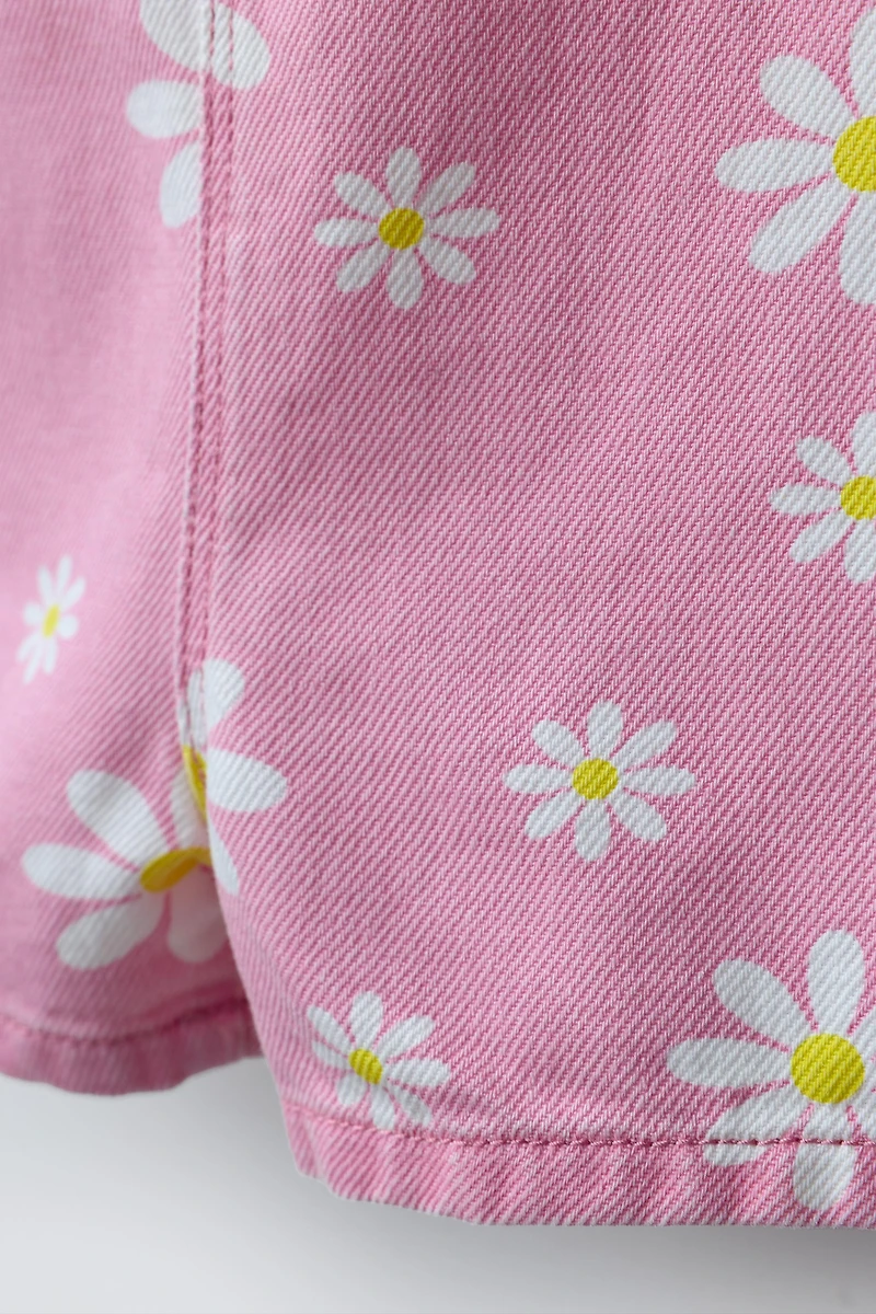 FLORAL TWILL OVERALLS