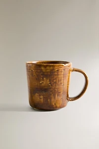 BROWN STONEWARE MUG