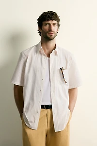STRIPED JACQUARD REGULAR FIT SHIRT