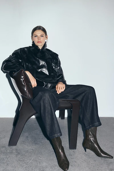 BOTTINES À TALONS IMPRIMÉES