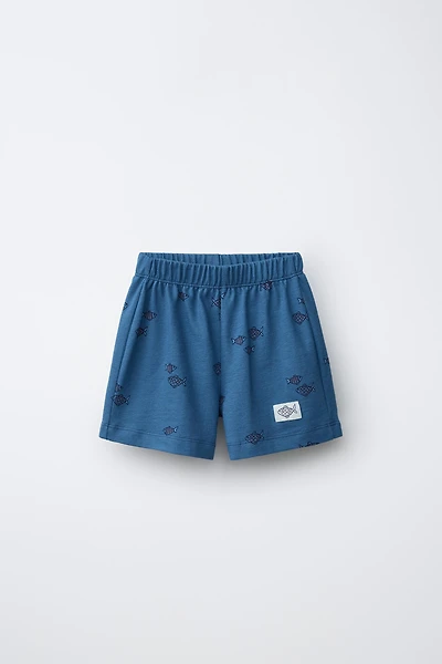FISH PRINT SHORTS