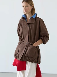 Puff parka with collar detail