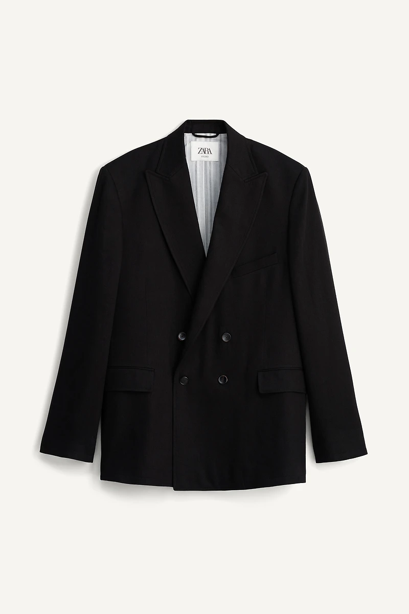 VESTE DE COSTUME À BOUTONNAGE CROISÉ LIN ET LYOCELL