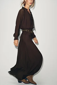 RUCHED LONG DRESS